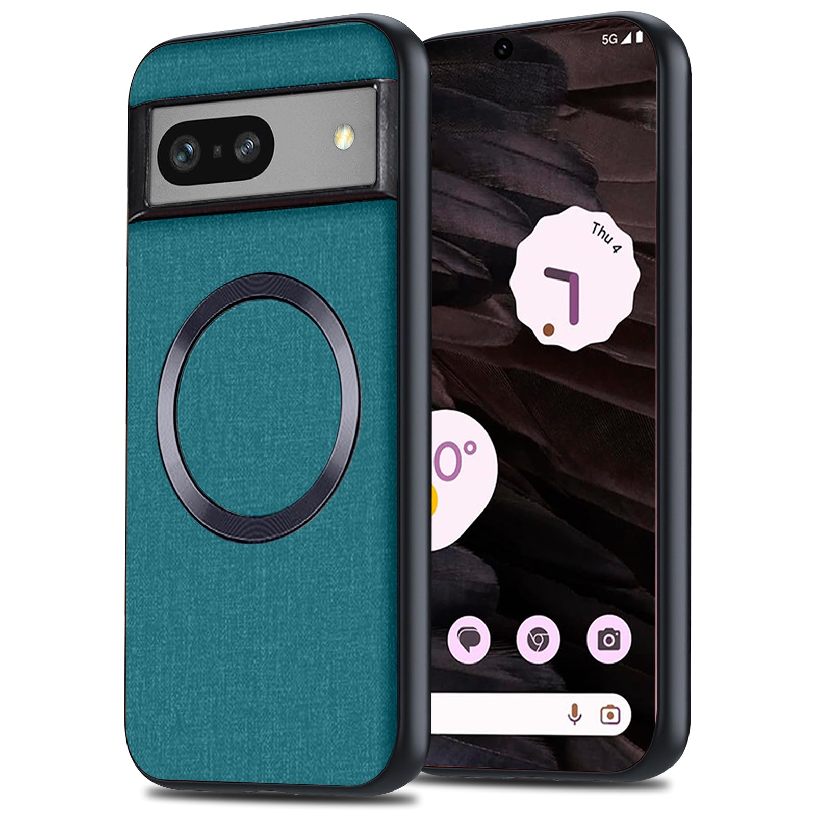 Yhsvie Magnetic Mobile Phone Case for Google Pixel 7A Cover Compatible with MagSafe,Thin Anti-Fingerprint Protective Case,Shockproof Cover for Pixel 7A 5G with TPU Bumper for Car Holder-Blue