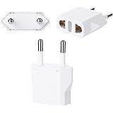 Bates- European Plug Adapter, 3 pc, Travel Adapter, US to Europe Plug Adapter, EU Adapter, Electrical Adapters, Converter Plu