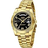 NIBOSI Men's Analog Quartz Watch, Rose Gold Stainless Steel, Day Date | 100 FT Waterproof, Luxury Brown Dial, Business Classic Dress Wrist Watches for Men