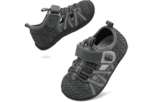 JOINFREE Toddler Sandals Boys Girls Breathable Closed Toe Water Beach Sandals Kids Wide Barefoot Summer Water Shoes Baby Walking Sneakers