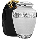 Everlight Memorials Forever After Cremation Urns for Human Ashes - Forever White Large Decorative Urn for Adult Men & Women - Burial Urns for Adult Human Ashes