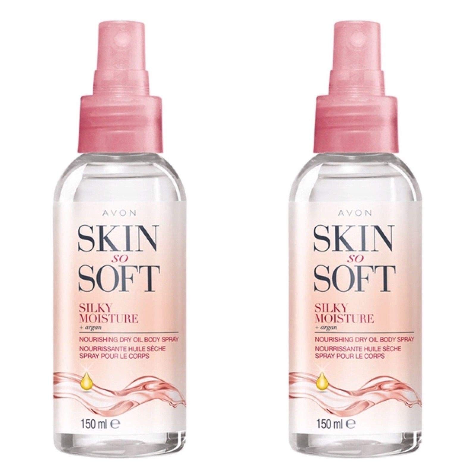 2x Avon Skin So Soft Silky Moisture Dry Oil Body Spray