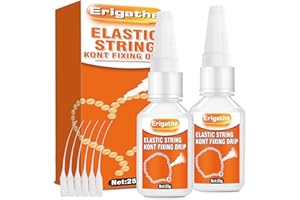 Erigathe Bracelet Glue for Elastic String, Adhesive for Bead Charms, Punctuation Beads, Jewelry Bracelet Making Supplies Kit for Plastic Bracelet Stretchy Cord (Bracelet Glue, 25 Grams * 2 Pack)