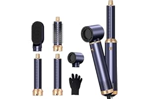 TRYLATER 5 in 1 Hair Dryer Brush, Negative Ion Air Styler Wrap Hair Styler Upgrade Blow Dryer Brush Air Curler for Hair, Blowout Brush Set As A Gift for Straight/Curl/Drying/Smoothing