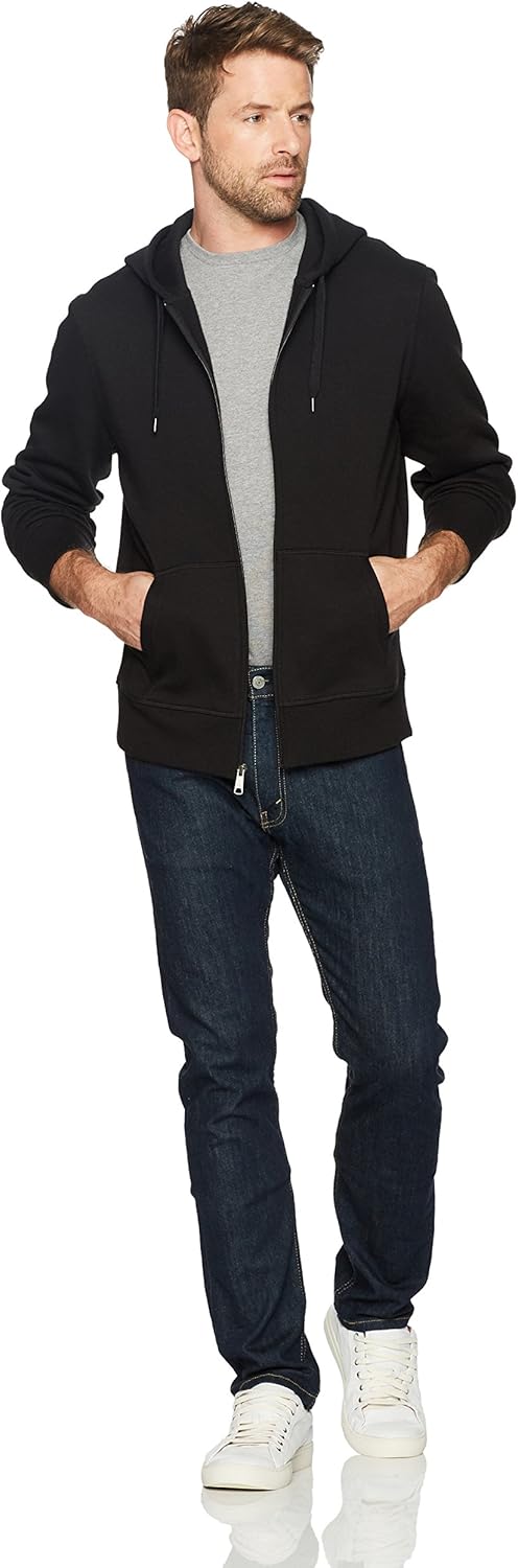  Essentials Men's Full-Zip Hooded Fleece Sweatshirt: Clothing