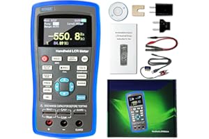 LETONNEY LCR Meter Accuracy 0.2% Handheld Digital Electric Bridge with TFT Display Capacitance Tester Portable Inductance Multifunction Multimeter with Rechargeable Resistance Transistor Tester ET433
