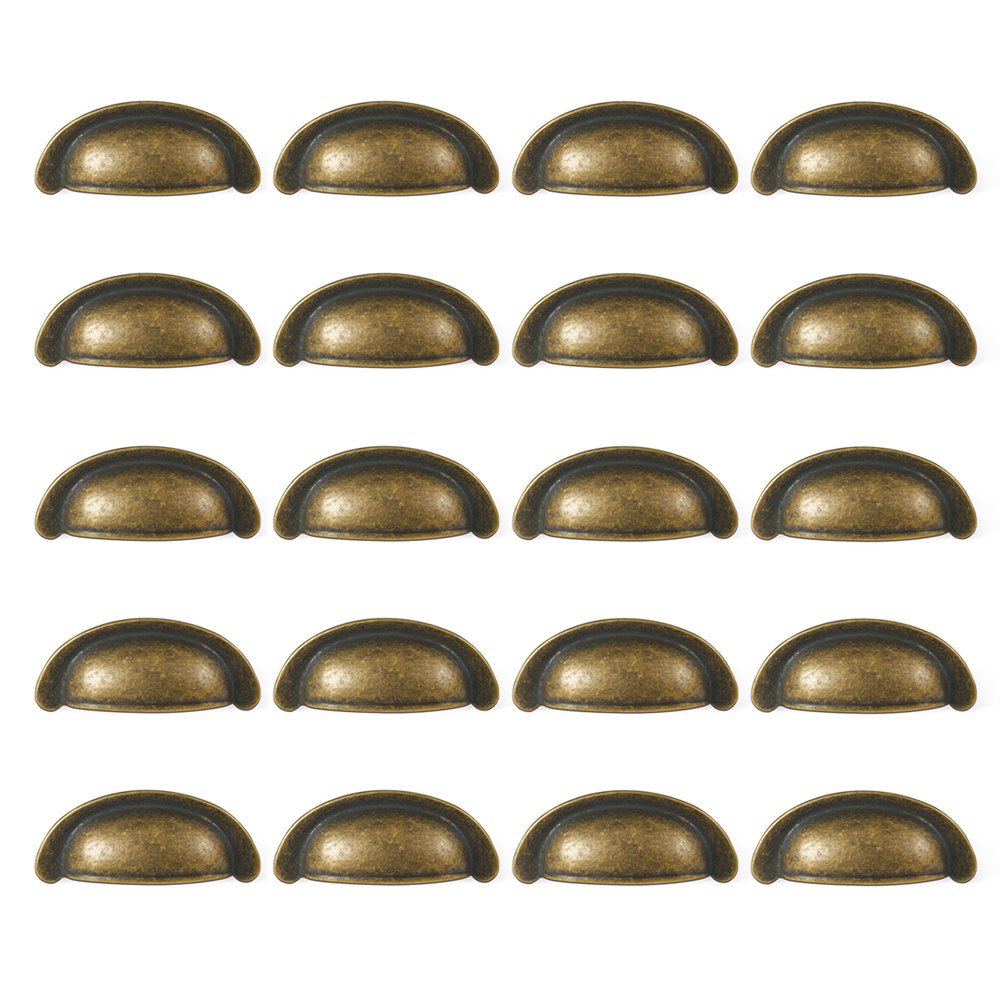 Emuca 9160108 Furniture handle, CC 64mm, zamak, bronze finishing, Set of 20 pieces