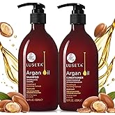 Luseta Argan Oil Shampoo &amp; Conditioner Set for Dry Damaged Hair, 2 * 16.9oz | Smoothing &amp; Thickening for Fine Hair, Anti-Frizz Care, Helps Smooth Strands, Provides Nourishment, Sulfate Free