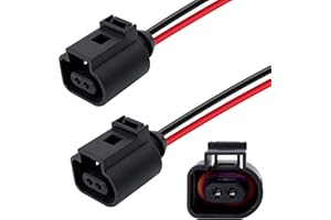 HiSport 1J0973702 2 Pcs 2 Pin Temperature Sensor Wiring Harness Connector - Compatible with Porsche Boxster Cayman Audi A4 A4