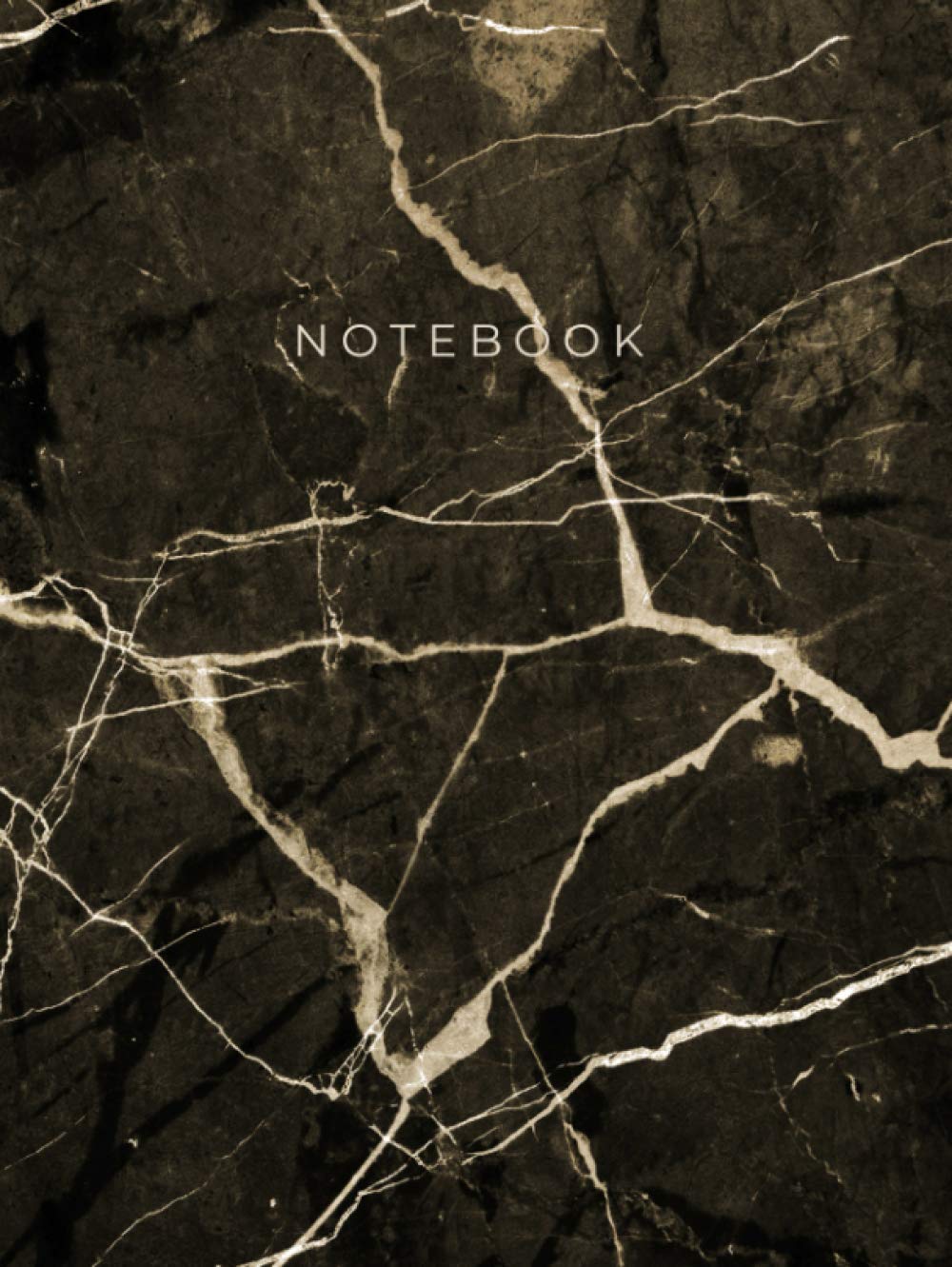 Notebook: Black marble notebook college ruled - 8.25 x 11 large composition diary - 100 pages - Lined