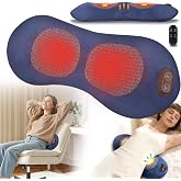 3-in-1 Wireless Lower Back Massager with Heat, Air Compression &amp; Vibration | Heated Lumbar Pillow, 3-Level Airbag Kneading, Memory Foam, 4Hr Battery, USB-C, for Office/Car/Bed/Travel