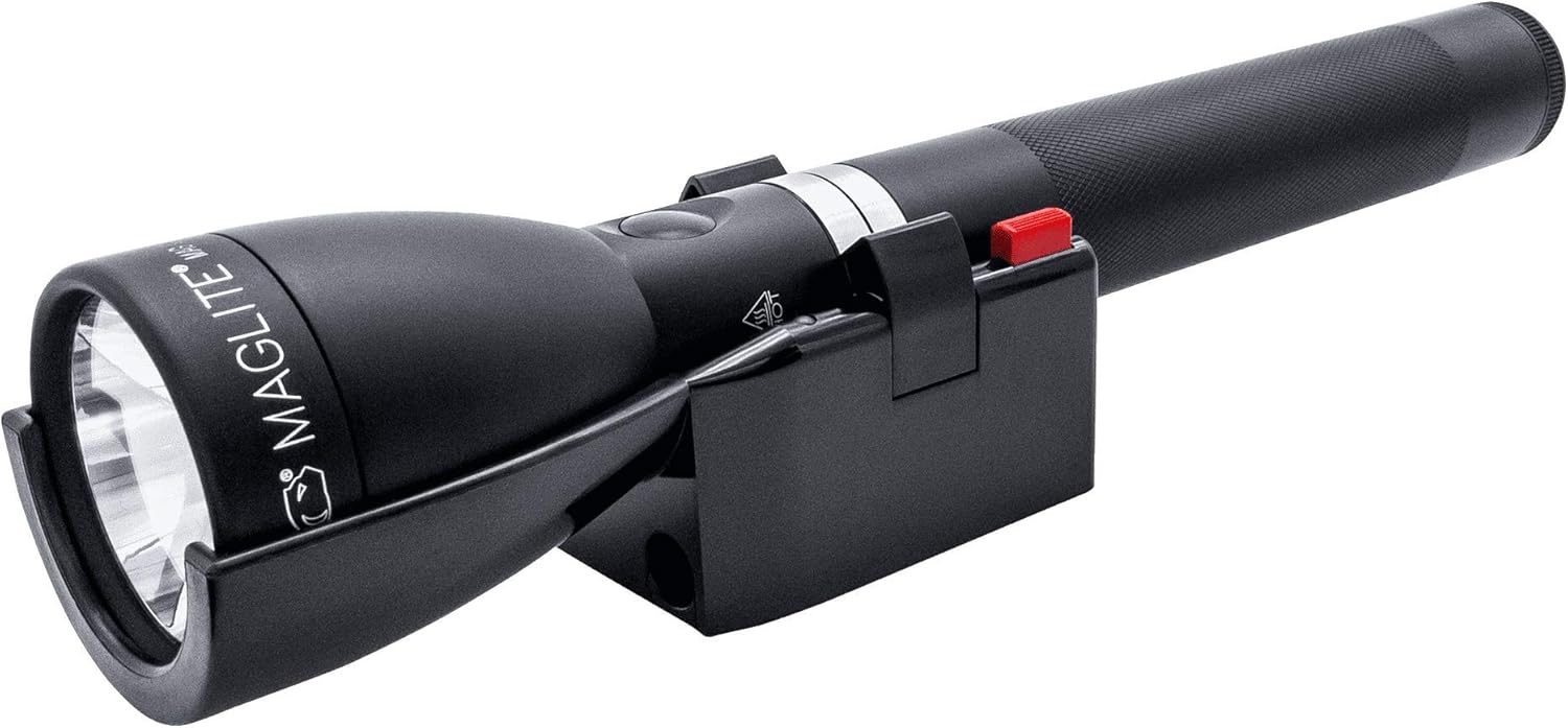 Maglite, Rechargeable LED Flashlight, System 1, 12 Volt DC Cigarette Lighter Adapter or 120 Volt AC Converter, Black: Sports & Outdoors