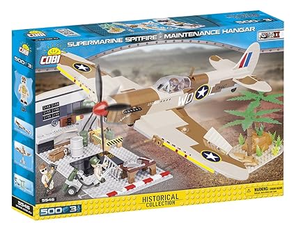 COBI 5546Supermarine SpitfireMaintenance Hangar Construction Toy Beige/Brown/Yellow/Grey