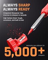 Nicpro Deep Hole Marker Pencil Set 5 Carpenter Pencils 41 Refills view 3