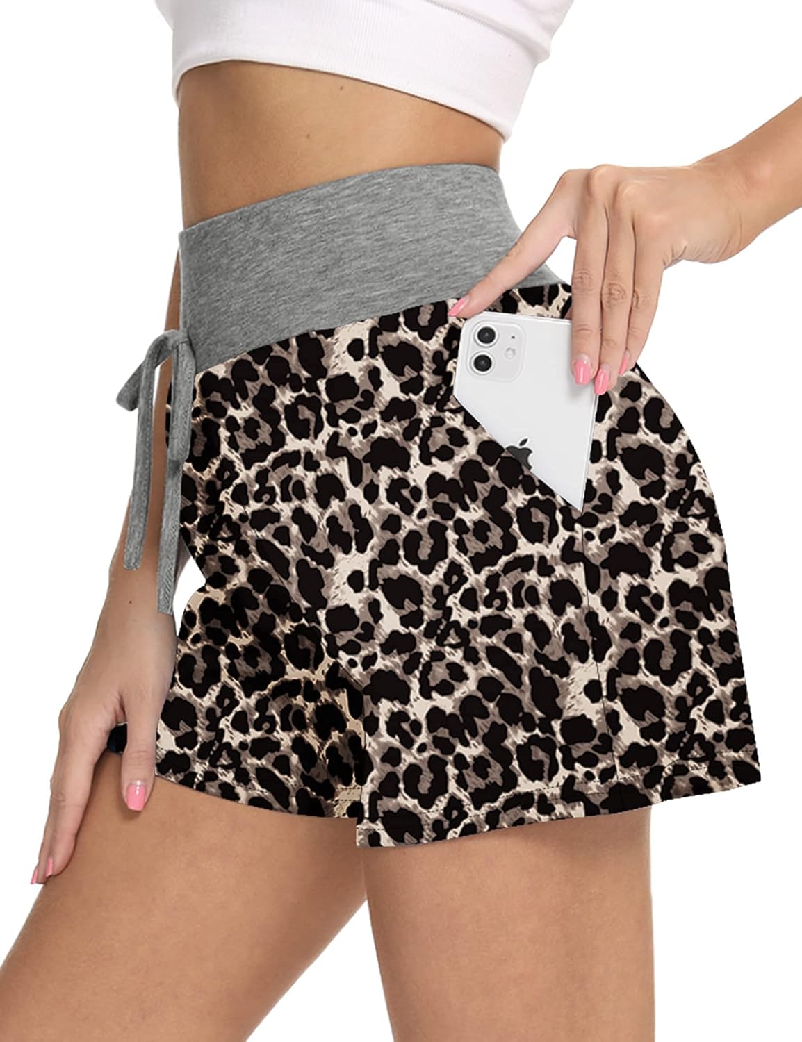 LOMON Women's Casual Athletic Shorts Lounge Yoga Pajama Walking Shorts with Pockets Activewear at  Women’s Clothing store