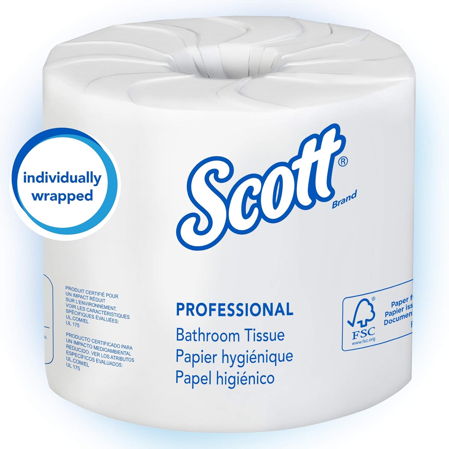 Scott Essential Professional 100% Recycled Fiber Bulk Toilet Paper for Business (13217), 2-Ply Standard Rolls, White, 80 Rolls/Case, 506 Sheets/Roll: Industrial & Scientific