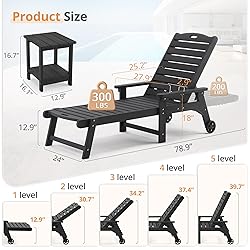 LUE BONA HDPS Chaise Lounge Chairs Set with