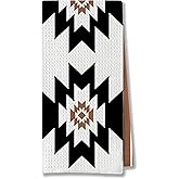 AgriFusion Tech Western Aztec Kitchen Towels, Modern Boho Hand Towels for Kitchen, Stylish Geometric Dish Towels Tea Towels for Kitchen, Modern Kitchen Decor, 16x24 Inch(B)