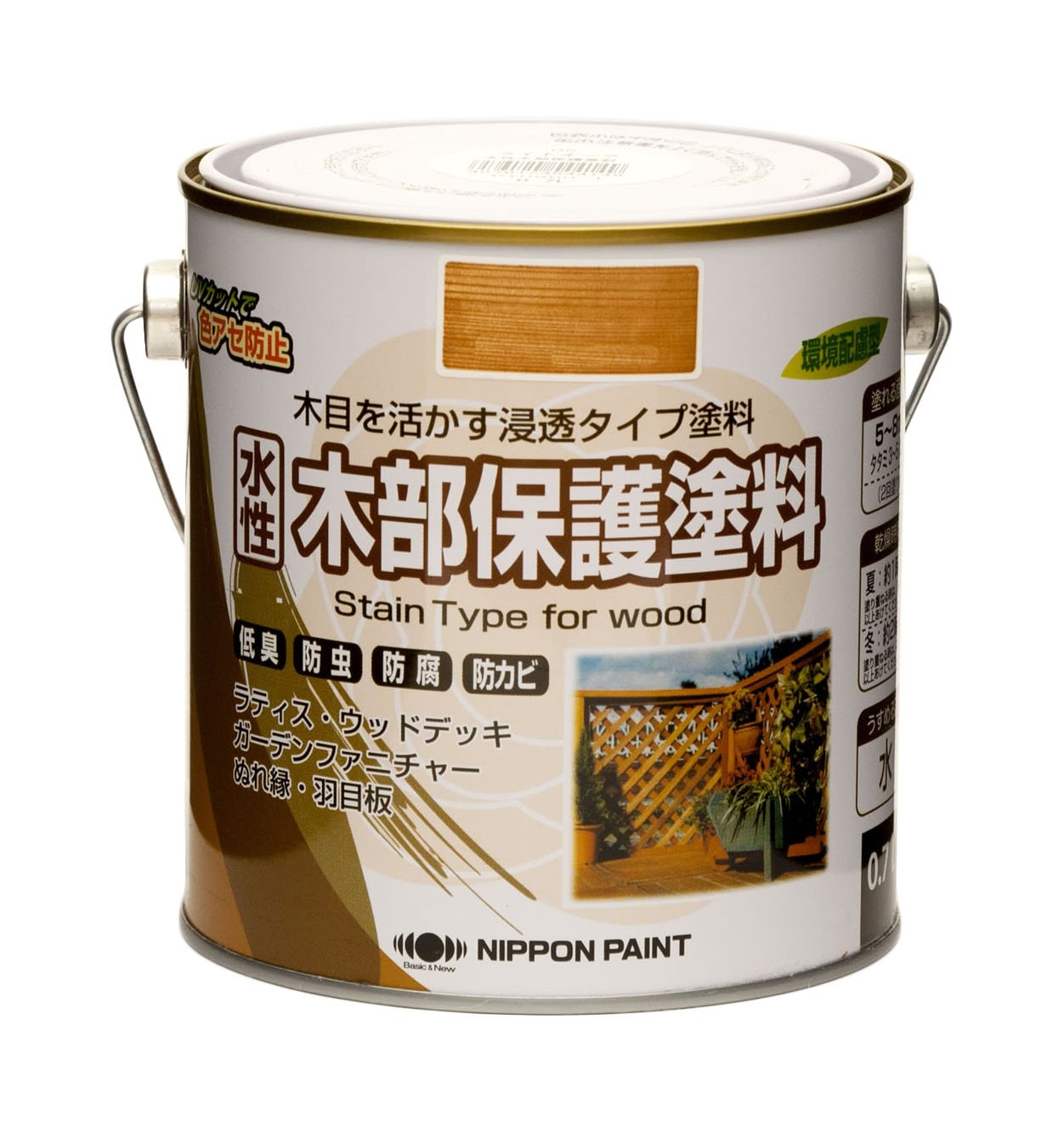 ニッペ ペンキ 塗料 水性木部保護塗料 0.7L ウォルナット 水性 屋外 ステイン 日本製 4976124544187商品画像