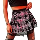 Suillty Women Girls High Waisted Gothic Pleated