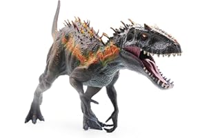 JR PARK Large Realistic Tyrannosaurus Rex Toy, 15.7 inch T-REX Dinosaur Colletion, Kids' Play Dinosaur & Prehistoric Creature Figures with Moveable Jaw, Red, Ages 8+