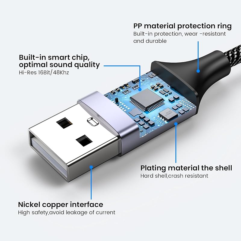 Adaptateur USB vers Jack 3,5mm Carte Son Externe AUX Stéréo 1 Pack — photo 6 sur 7