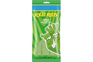 Snacktery Green Apple Sour Belts - St Patricks Day Candy Belts - Vibrant & Tangy Sour Strips - Vegan & Kosher Green Candy for St. Patricks Day Candy Party Favors - 4 Ounce Pack