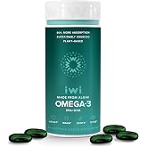 Iwi Omega-3, 30 Softgels (30 Servings), Vegan Plant-Based Algae Omega 3 with EPA + DHA, Whole-Body Support Dietary Supplement, Krill &amp; Fish Oil Alternative, No Fishy Aftertaste