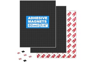 CHUNNIAO Small Magnets with Sticky Adheisve Backing for Super Tiny Parts of Arts and Crafts Pieces (1/4" Squares 1296 Pieces)