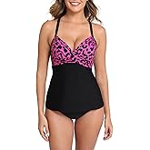 Halcurt Women's Twist Front Tankini Swim Top Only V Neck Loose Fit Bathing Suit Push Up Swimsuit Top