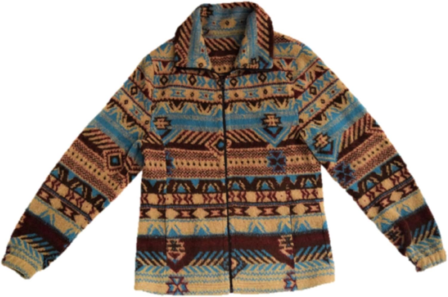 Wool Fleece Aztec Fury Women's Jacket Zipper Front in