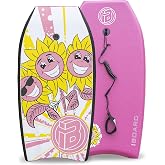 iBoard Bodyboard with Leash &ndash; EPS Core, Lightweight for Adults &amp; Teens | Available in 33/37/41 inch Body Board Sizes with Color Options - Durable Wrist Leash for Safety and Easy Recovery