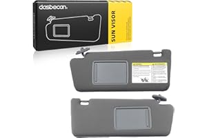 Dasbecan Left Driver & Right Passenger Side Sun Visor Compatible with Toyota Tacoma 2005-2012 2013 2014 2015 74320-04181-B1 74320-04180-B1 74320-04181-B1 74320-04180-B0 Gray Without Light