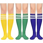 American Trends Womens Athletic Knee High Socks Outdoor Sport Thigh High Stockings Casual Stripes Tube Socks