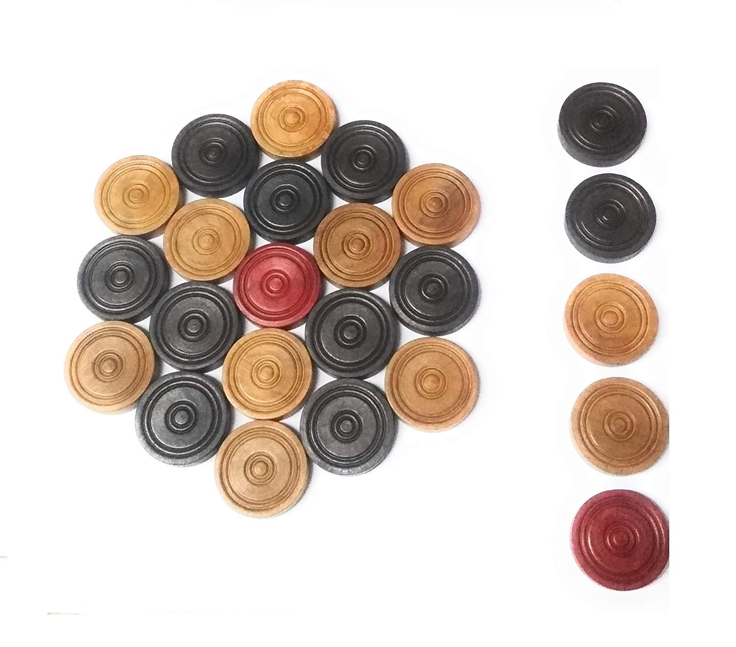 Natraj Sports Premium Wooden Carrom Coins - 24 Pcs + 1 no Stiker