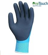 A406 Waterproof Latex Coated Nylon Work Gloves Heavy Duty Grip Builder Safety view 3