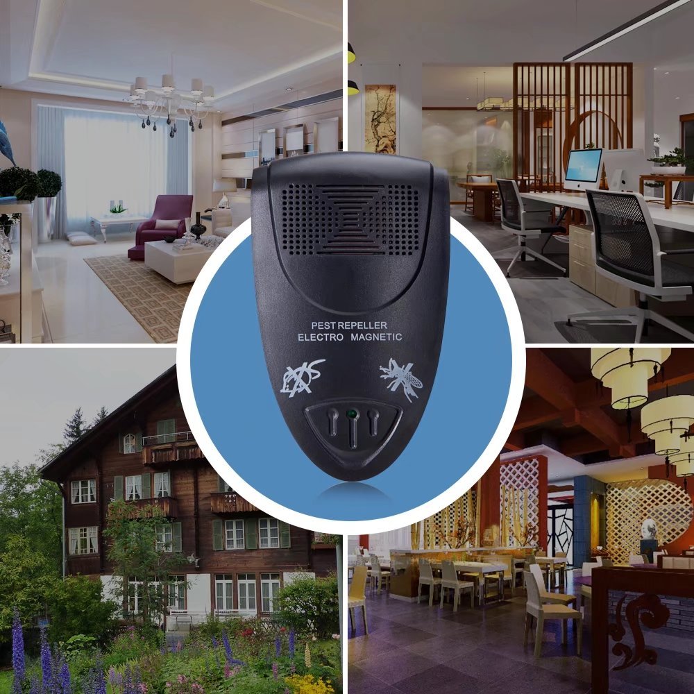 Ultrasonic Pest Repeller, Electromagnetic Pest Repeller Experts New Technology Deterrent Rodents Spiders Bed Bugs Rats Ants Mice Fleas Pet Friendly Device - Black 1 Pack