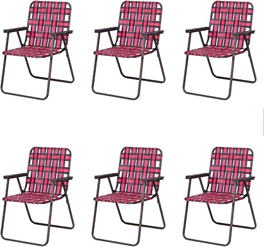 Amazon Com Gymax Patio Folding Chair Set 6 Pack Portable Lightweight Indoor Outdoor Dining Chair For Patio Garden Bay Yard Lawn Heavy Duty Chair Set Red Kitchen Dining