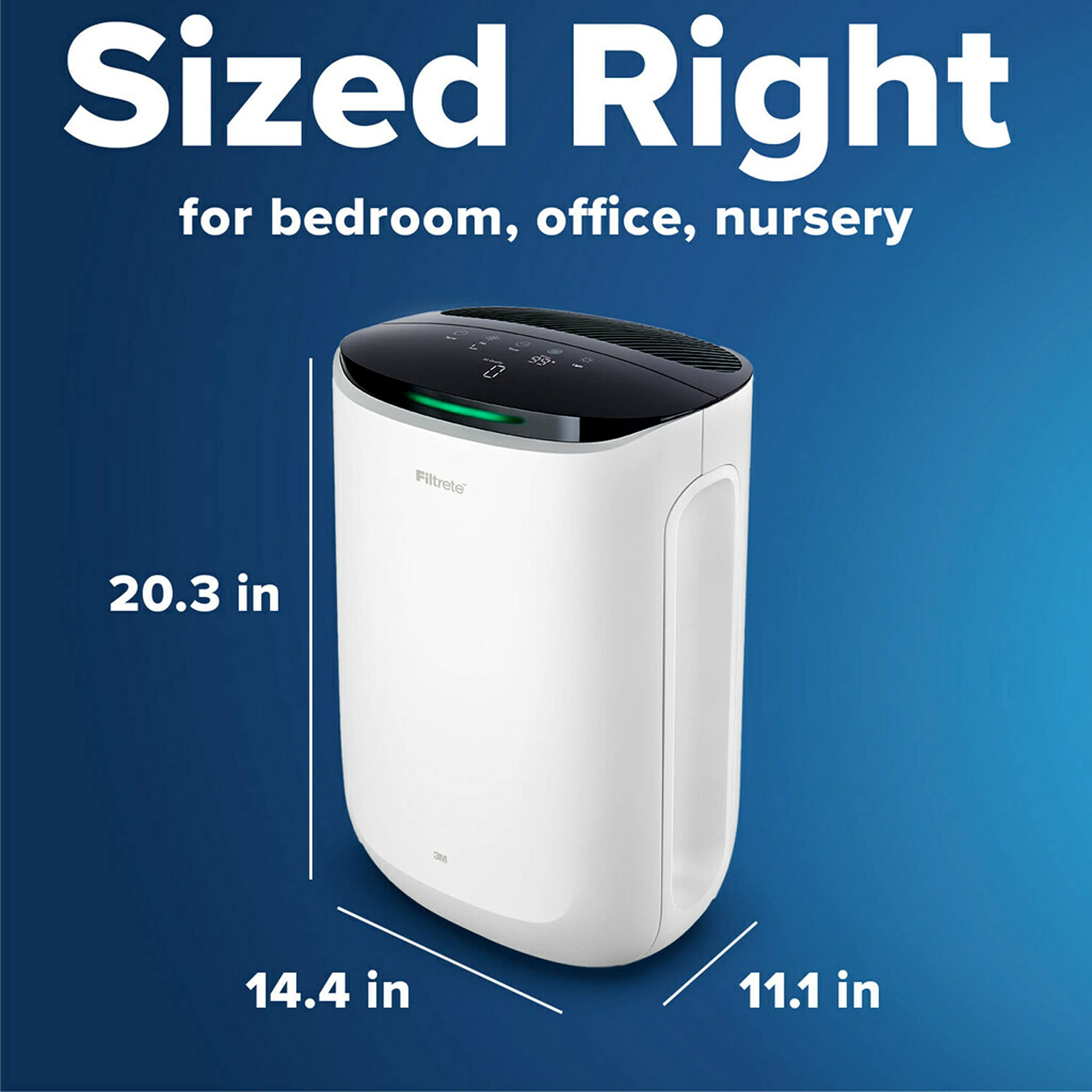 Filtrete Smart Air Purifier & Air Quality Monitor Medium Rooms, up to 150 sqft, Alexa enabled, Wi-Fi Simple Setup, True HEPA Filter for Allergens, Dust, Bacteria, & Viruses, Alexa smart reorders