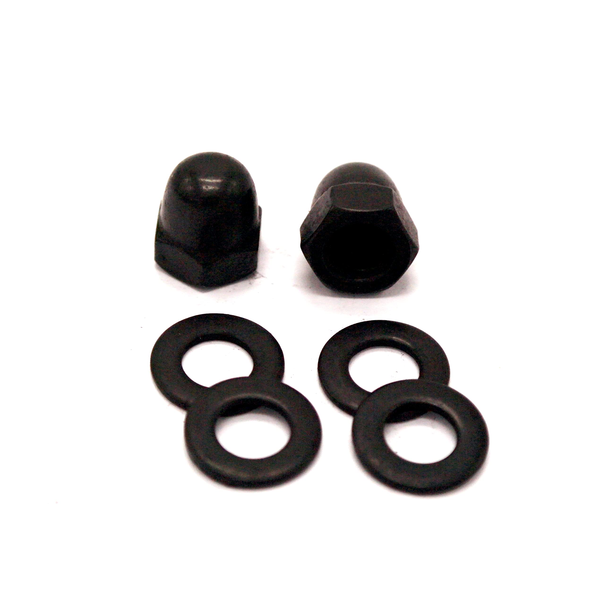 M10 Dome Nuts and Form A Washers Stainless Steel Blackened Galvanised M10 (4 Dome Nuts + 8 Form A Washers)