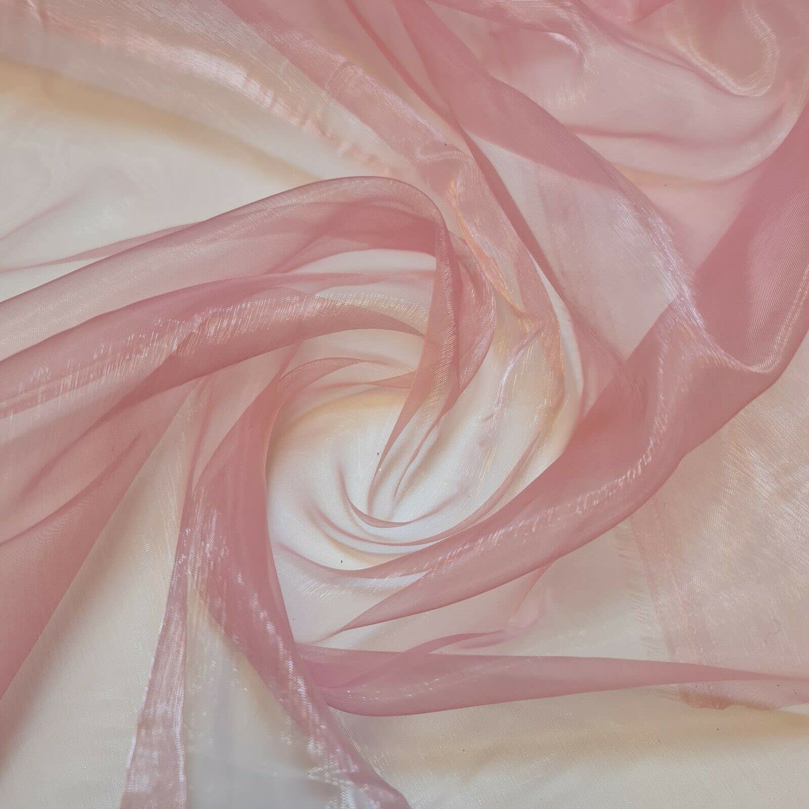 Sheer Organza Fabric Voile Drape Curtain, Wedding Fabric 150cm Organdie by Meter (25+ Colours) (Flamingo Pink, 2 Meter)