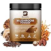 Mushroom Coffee - Lions Mane Mushroom Powder Instant Coffee with Lion's Mane, Reishi, Chaga, Cordyceps, and Turkey Tail - Mushroom Coffe Alternative for Energy, Mental Clarity & Focus, Brain Booster