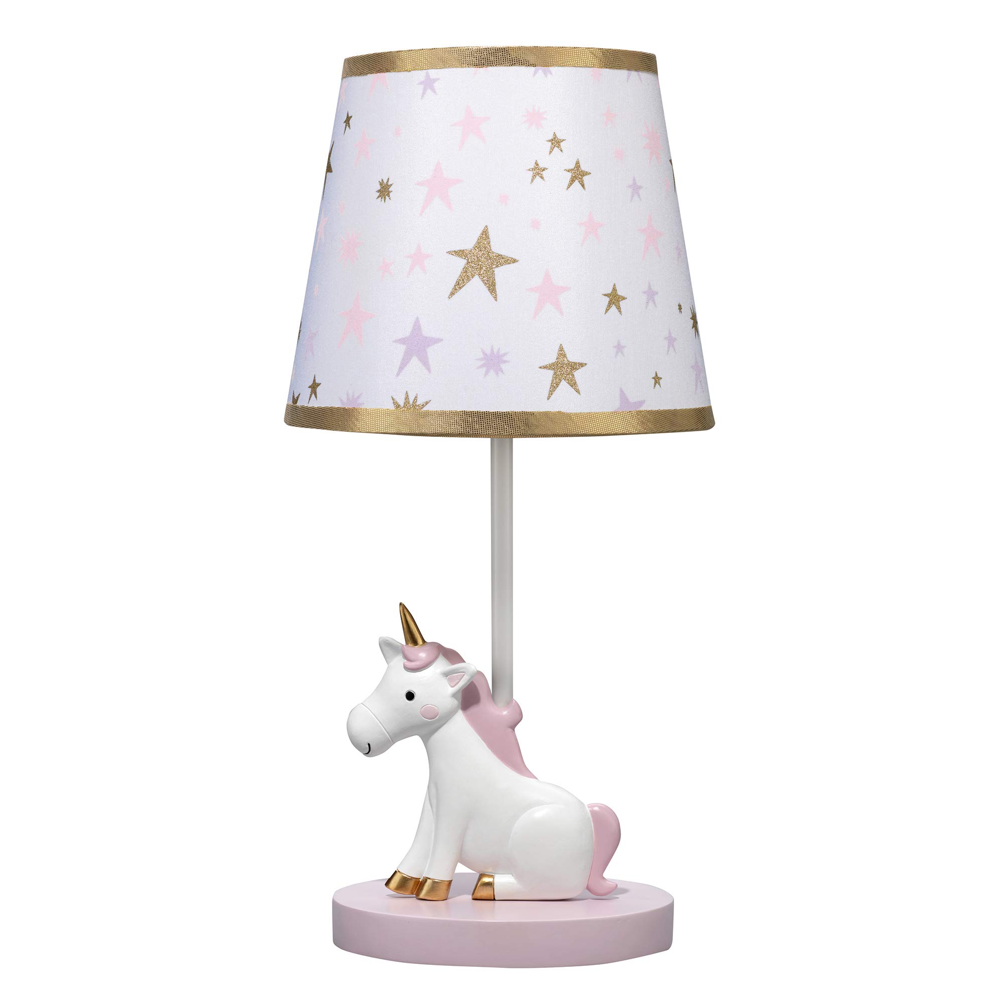 Bedtime Originals Rainbow Unicorn Lamp With Shade & Bulb, White
