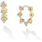 VACRONA Cubic Zirconia Huggie Earrings 14k Gold Plated Tiny Earrings Small Huggie Hoop Earrings Simple Lightweight Hoops Gift for Women