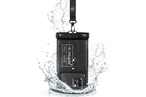 Pelican Marine - IP68 Waterproof Phone Pouch (Regular Size) Floating Waterproof Phone Case - Beach Cruise Ship Travel Essentials - Works with All Phones - Detachable Lanyard - Black