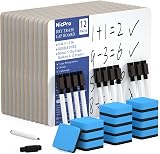 Nicpro 12 Pack Dry Erase Whiteboards A4 Double Sided 22 x 30 cm with 12 Pens