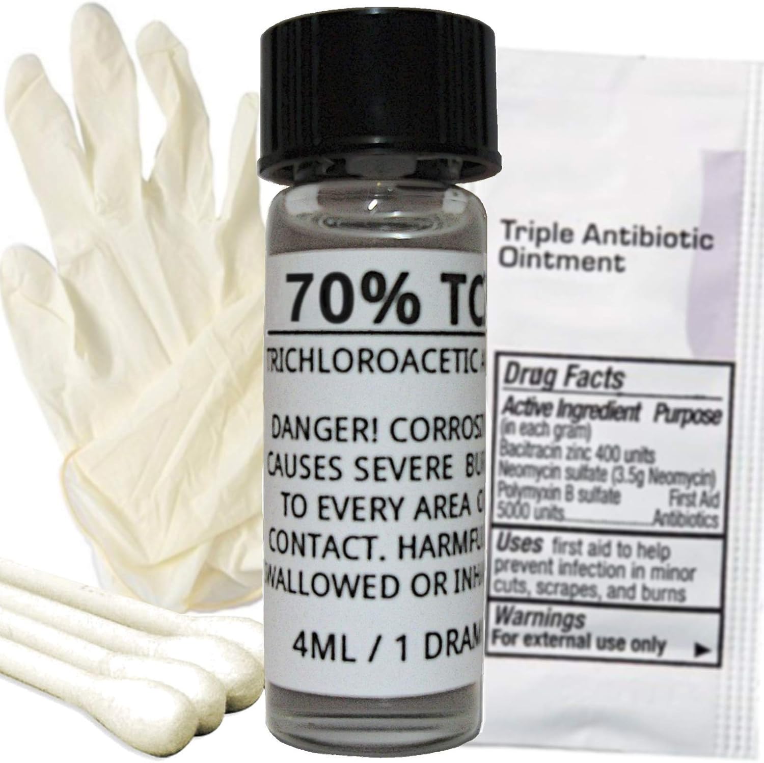 70% TCA Home Skin Peel Kit - Remove Tattoos, Age Spots, Stretch Marks, Acne Scars, Moles, Scars, Skin Tags, Hyperpigmentation, Wrinkles and Freckles!