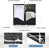 Thenshop 10pc Black Marble Restaurant Check Presenters 4.3x8.3 Inch PU Leather view 4