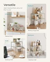 SONGMICS Spice Rack Set of 2 Cupboard Shelves Expandable Metal Wood Cappuccino view 6
