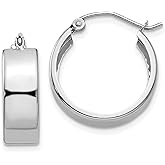 5.5mm Polished Flat Hoop Earrings in Real 14k Gold